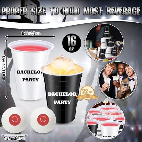 30 Pcs Bachelor Game Supplies Set with Cups and Balls
