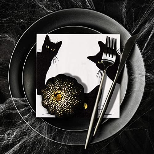 Quera 50 Pack Black Cat Disposable Napkins