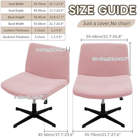 Pink Armless Chair Cover for Home Office