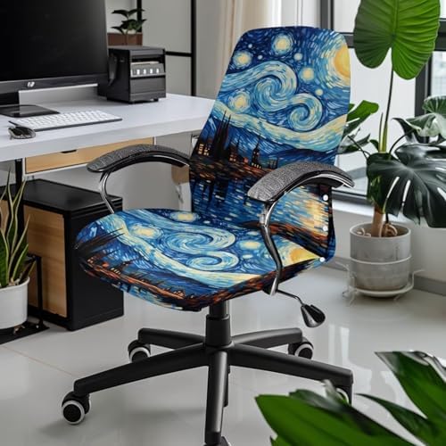 Starry Night Office Chair Cover Stretchable Swivel with Elastic Bottom