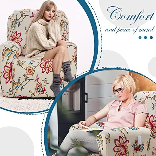 4 Piece Recliner Slipcover Set with Pockets and Elastic Bottom
