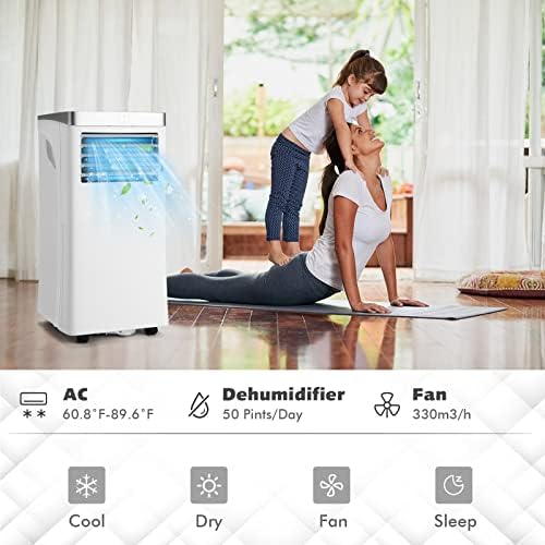 GOFLAME 10000BTU Portable AC with 3-in-1 Function and Remote Control