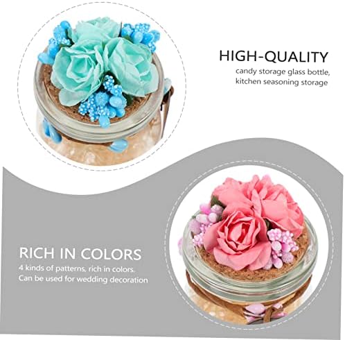 Cabilock 4pcs Glass Candy Box Wedding Favors Decor