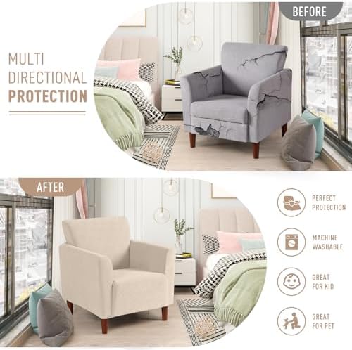 KinCam Accent Armchair Covers Warm Beige