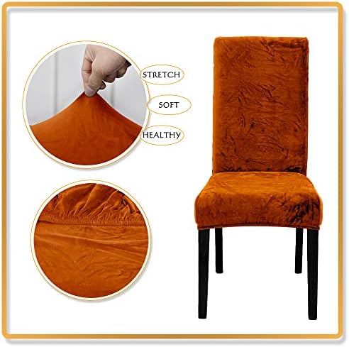 LIPOR 4 Piece Velvet Chair Covers Set for Dining Room