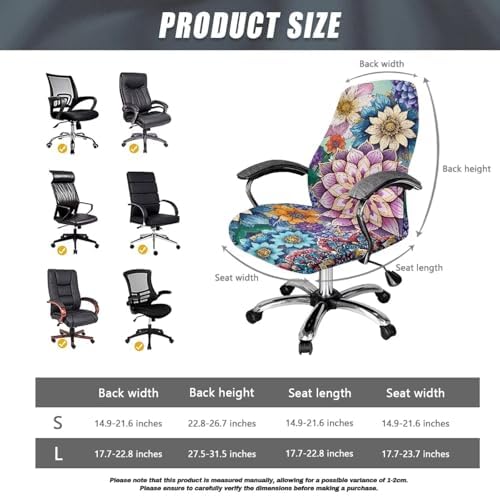 Garucesta Stretchable Office Chair Slipcover with Elastic Edge