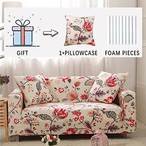 Qubjus Stretch Sofa Cover with Blooming Flower Pattern