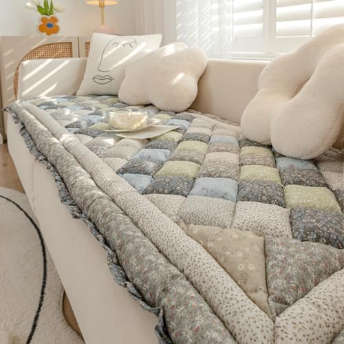 Vctops Thick Cotton Dog Sofa Cover with Floral Print