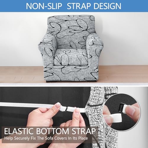Keyroal Stretch Printed Armchair Cover Set