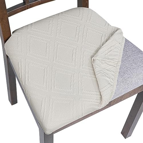 SearchI Waterproof Dining Chair Covers Set of 6 Beige Rhombus