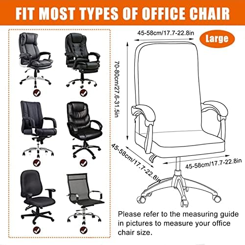 CRFATOP Stretch Office Chair Cover with Zipper Universal Rotating Seat Desk Cover