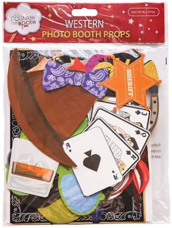 Western Photo Booth Props - 41-Piece Country Theme Kit
