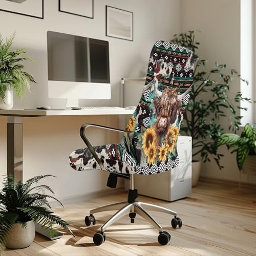 Garucesta Aztec Sunflower Office Chair Cover