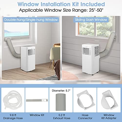 COSTWAY 8000 BTU Portable AC with Dehumidifier and Fan