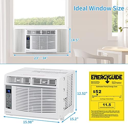 Bonnlo 6000 BTU Energy Saving Window AC Unit with Remote Control