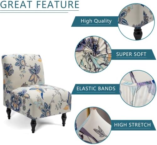 Liykimt Armless Chair Slipcover with Elastic Hem