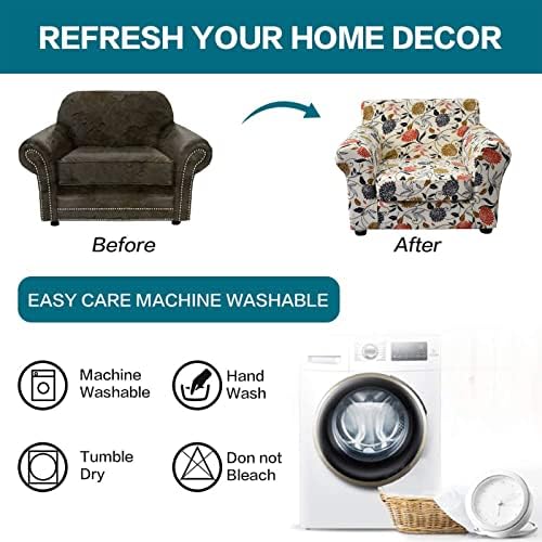 KRFOONN 2 Piece Sofa Covers with Elastic Bottom for Living Room