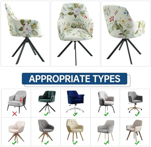 Swivel Armchair Cover for Office and Living Room