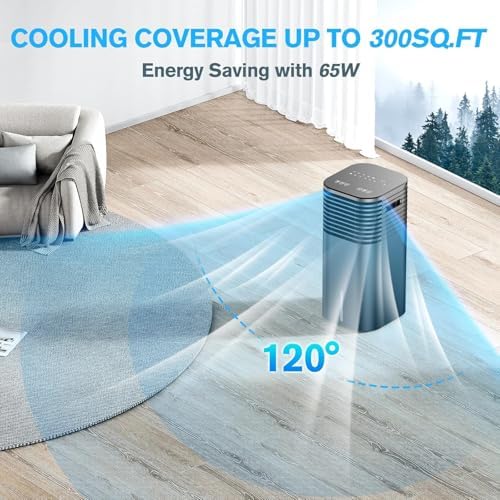 24 Inch Windowless Portable AC Unit with Remote and 120 Degree Oscillation