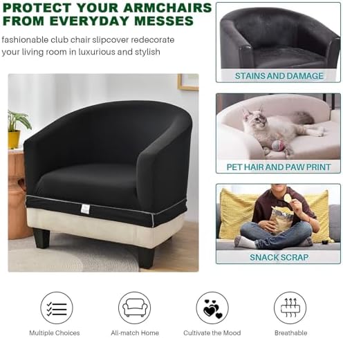 CRFATOP Club Chair Slipcover Printed Round Couch Cover