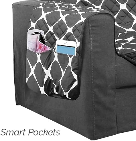 Elegant Comfort Quilted Sofa Slipcover Reversible Microfiber Protector
