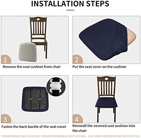 Gute Chair Seat Covers Stretchable 4 Pc Navy Blue