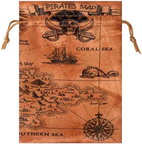 RICHNESS Pirate Party Favor Bags with Drawstring Closure
