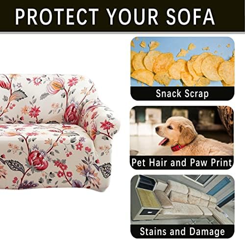 Qubjus Stretch Sofa Cover with Blooming Flower Pattern