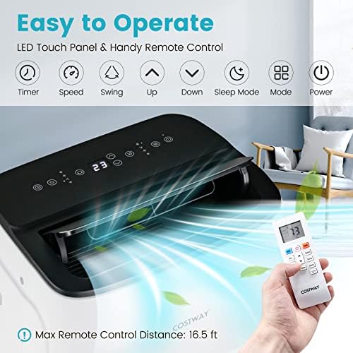 COSTWAY 13000 BTU Portable Air Conditioner with 4 Modes and Smart WiFi