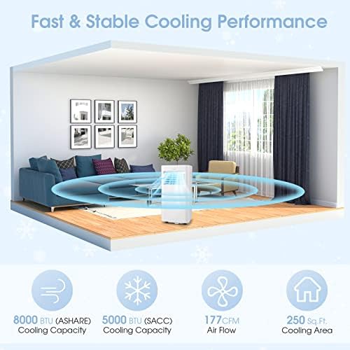 COSTWAY 8000 BTU Portable AC with Dehumidifier and Fan