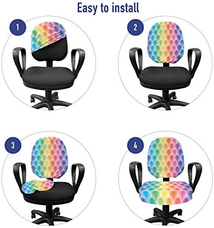 Ambesonne Geometric Office Chair Slipcover Set