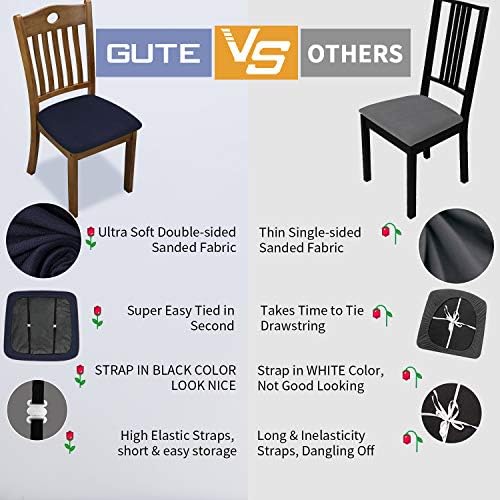 Gute Chair Seat Covers Stretchable 4 Pc Navy Blue