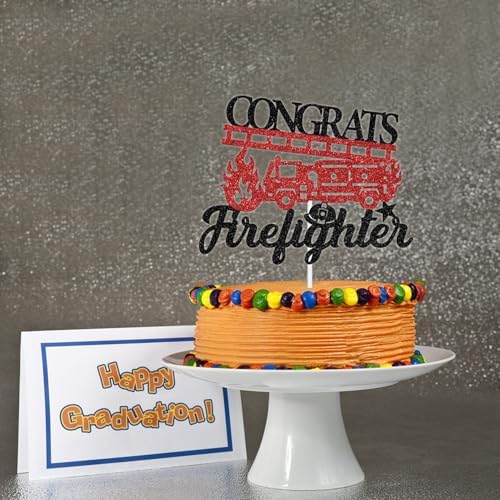 Congrats Firefighter Cake Topper Class of 2025