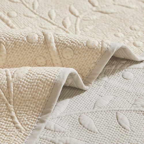 Leaf Floral Cotton Quilted Dog Couch Cover for Farmhouse Sofa