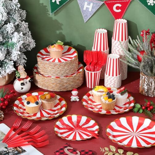 Yungyan 400 Pcs Carnival Theme Plates Cups Set