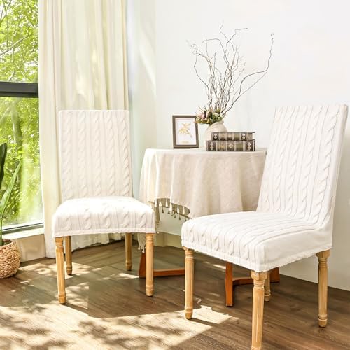 Treory Cream Boho Dining Chair Covers