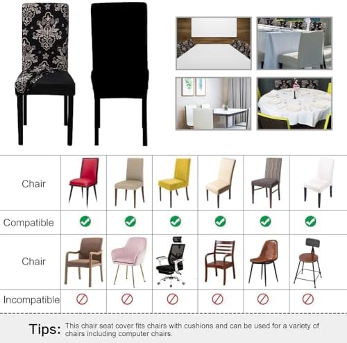 Meioro Stretch Chair Covers Set of 4 Dining Room