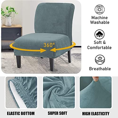 Uccono Velvet Armless Chair Slipcover for Living Room