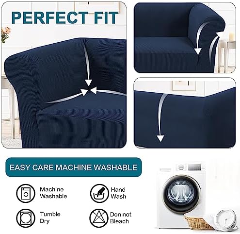 Turquoize Stretch Sofa Cover for Chesterfield Loveseat