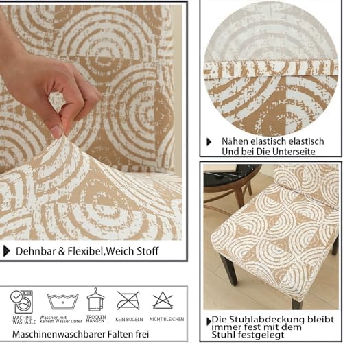Dlmwell Stretch Chair Covers Set of 6 for Dining Room and Kitchen