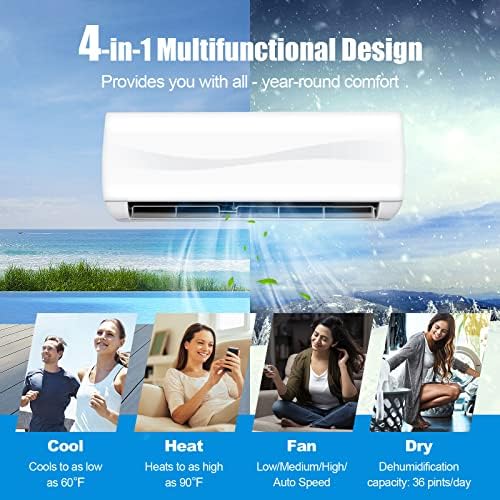 Relax4Life Mini Split Ac Heating System 12000 Btu
