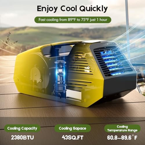 Pluralla Portable AC 2380BTU Rapid Cooling Yellow
