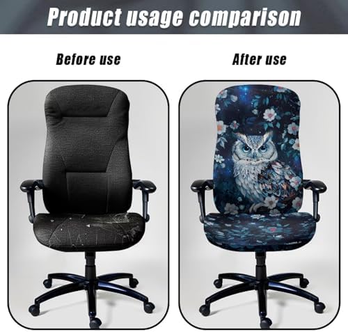 Owl Pattern Office Chair Cover for Christmas Decor