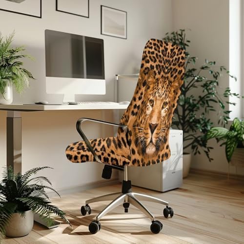 Talayituse Leopard Print Stretch Chair Cover Universal Fit