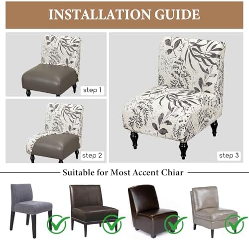 FUANGUI Armless Chair Cover Slipcover for Living Room
