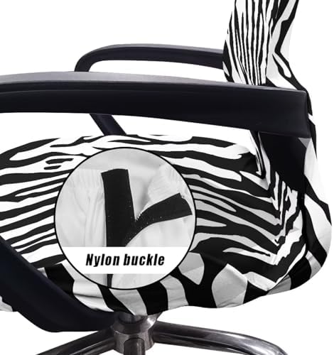 Zebra Stripe Office Chair Cover with Elastic Bottom and Waterproof Back