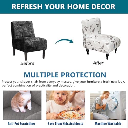 KRFOONN Armless Chair Covers for Living Room and Dining Room