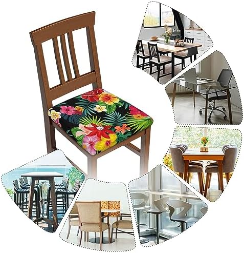 Hawaiian Floral Stretch Dining Chair Covers Set of 4
