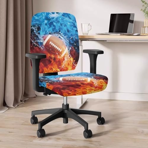 Talayituse Football Water Flame Print Chair Covers for Office