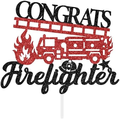 Congrats Firefighter Cake Topper Class of 2025